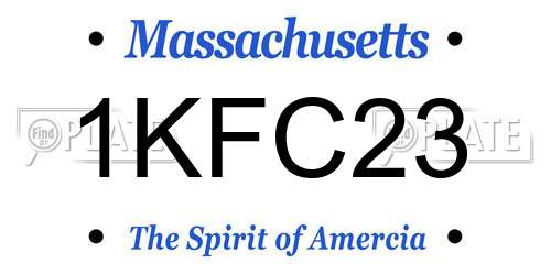 1KFC23 Massachusetts License Plate