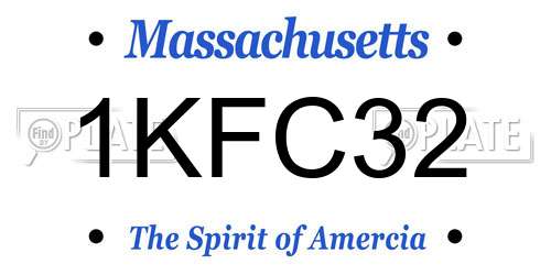 1KFC32 Massachusetts License Plate