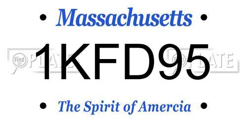 1KFD95 Massachusetts License Plate