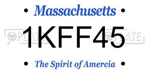 1KFF45 Massachusetts License Plate