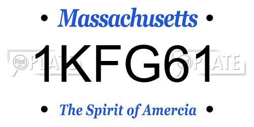 1KFG61 Massachusetts License Plate