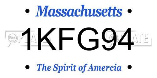 1KFG94 Massachusetts License Plate