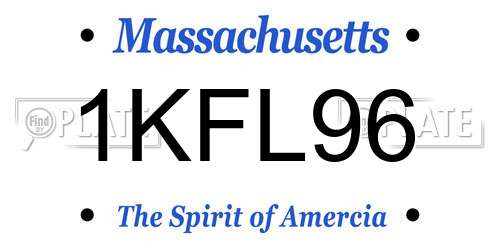 1KFL96 Massachusetts License Plate