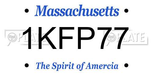 1KFP77 Massachusetts License Plate