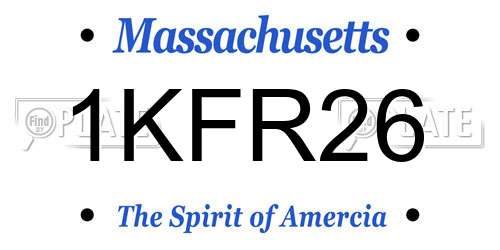 1KFR26 Massachusetts License Plate