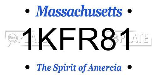 1KFR81 Massachusetts License Plate