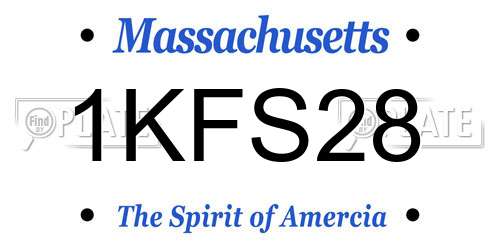 1KFS28 Massachusetts License Plate