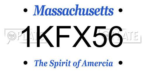 1KFX56 Massachusetts License Plate