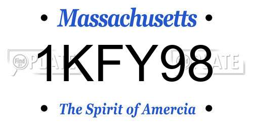 1KFY98 Massachusetts License Plate