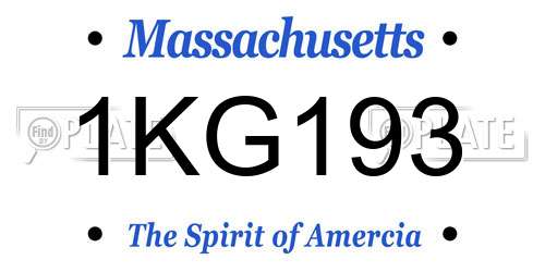 1KG193 Massachusetts License Plate