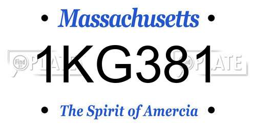 1KG381 Massachusetts License Plate