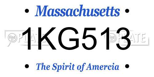 1KG513 Massachusetts License Plate