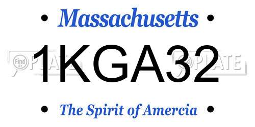 1KGA32 Massachusetts License Plate
