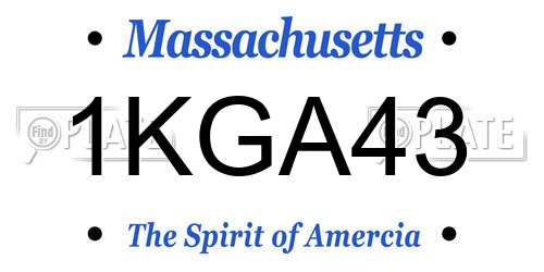 1KGA43 Massachusetts License Plate