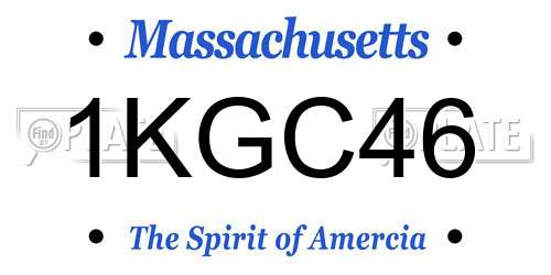 1KGC46 Massachusetts License Plate