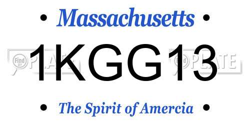 1KGG13 Massachusetts License Plate