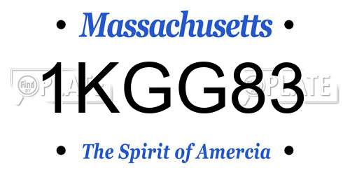 1KGG83 Massachusetts License Plate