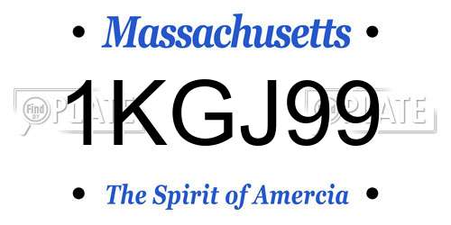 1KGJ99 Massachusetts License Plate