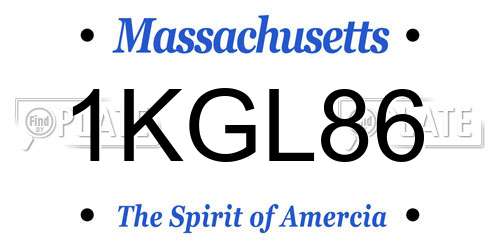 1KGL86 Massachusetts License Plate