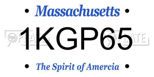 1KGP65 Massachusetts License Plate