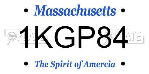 1KGP84 Massachusetts License Plate
