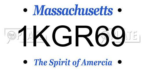 1KGR69 Massachusetts License Plate