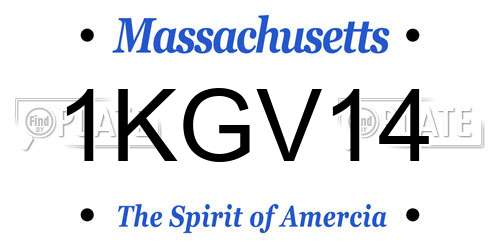 1KGV14 Massachusetts License Plate
