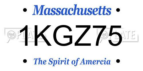 1KGZ75 Massachusetts License Plate