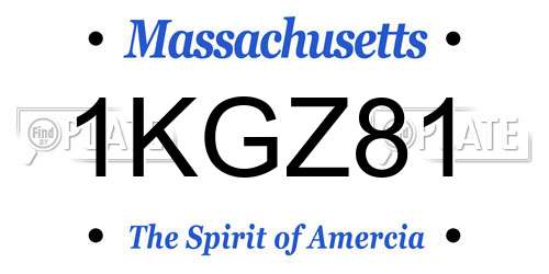 1KGZ81 Massachusetts License Plate