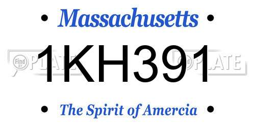 1KH391 Massachusetts License Plate