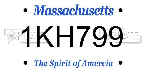 1KH799 Massachusetts License Plate
