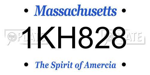 1KH828 Massachusetts License Plate