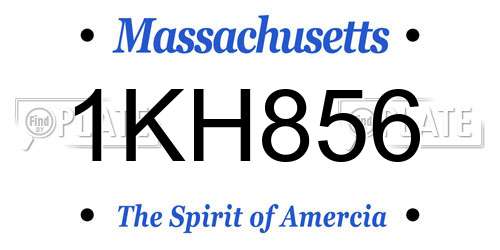 1KH856 Massachusetts License Plate