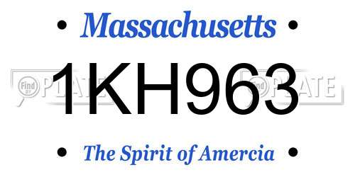 1KH963 Massachusetts License Plate
