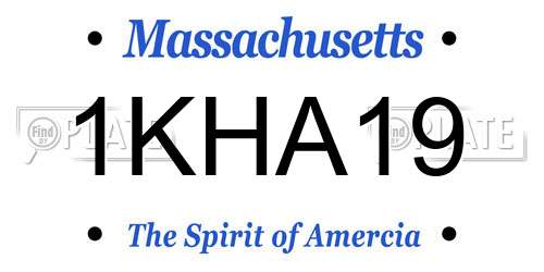 1KHA19 Massachusetts License Plate