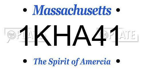 1KHA41 Massachusetts License Plate