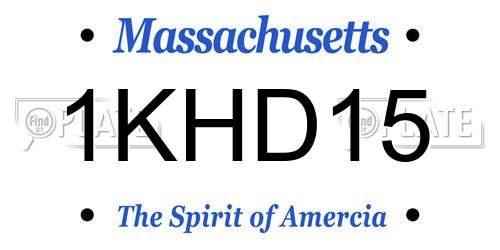 1KHD15 Massachusetts License Plate