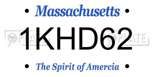 1KHD62 Massachusetts License Plate