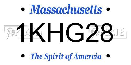 1KHG28 Massachusetts License Plate