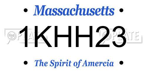 1KHH23 Massachusetts License Plate