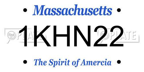 1KHN22 Massachusetts License Plate