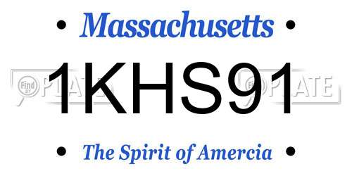 1KHS91 Massachusetts License Plate