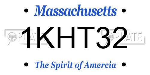 1KHT32 Massachusetts License Plate