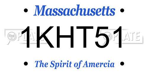 1KHT51 Massachusetts License Plate
