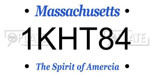 1KHT84 Massachusetts License Plate