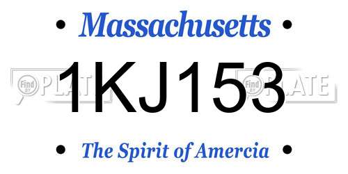 1KJ153 Massachusetts License Plate
