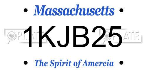 1KJB25 Massachusetts License Plate