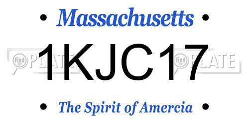 1KJC17 Massachusetts License Plate
