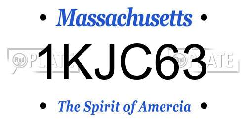 1KJC63 Massachusetts License Plate