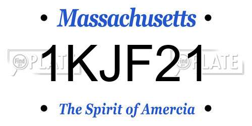 1KJF21 Massachusetts License Plate